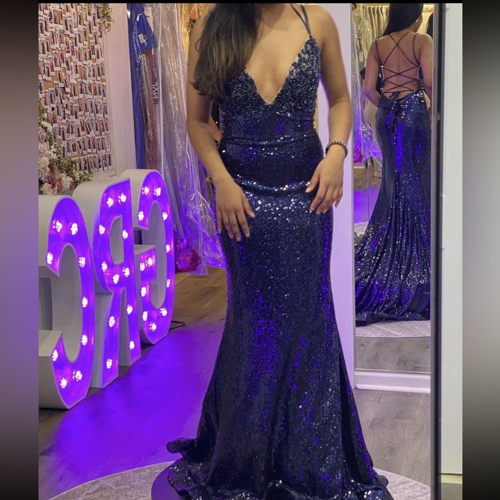 Navy Blue Jovani Prom Dress